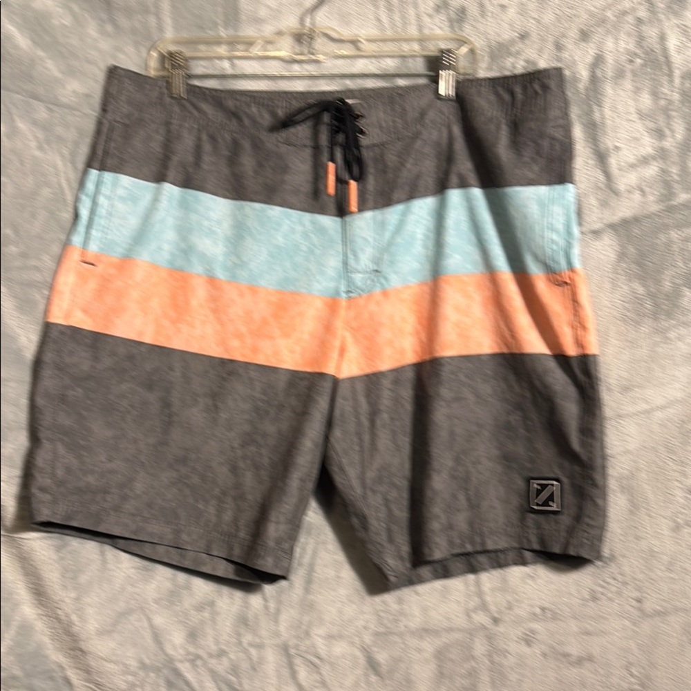 American Eagle swim‎ shorts men’s XL Men's Gray and Blue Swim Shorts no net